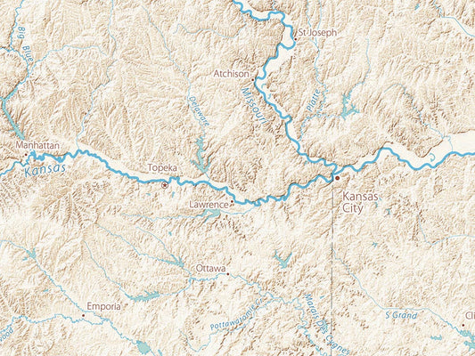 Landforms of the Central Plains Fine Art Print Map