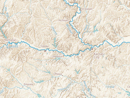 Landforms of the Central Plains Fine Art Print Map