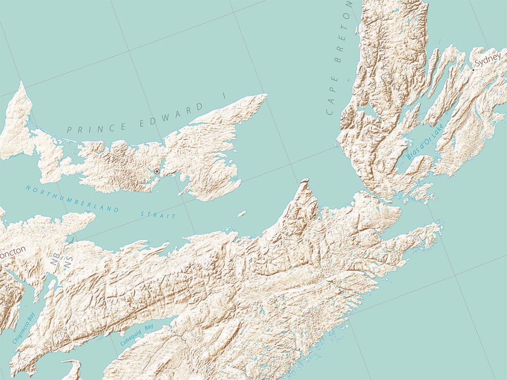 Landforms of the East Coast Fine Art Print Map