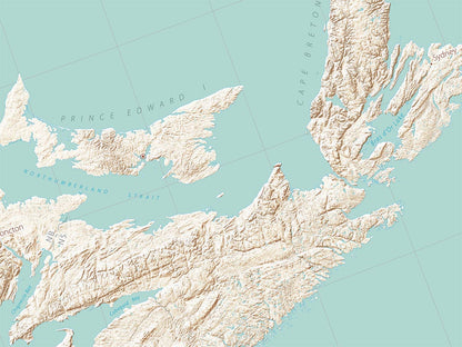 Landforms of the East Coast Fine Art Print Map