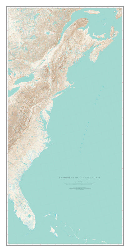 Landforms of the East Coast Fine Art Print Map
