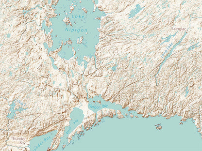 Landforms of the Great Lakes Fine Art Print Map