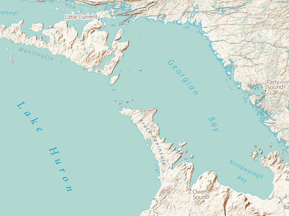 Landforms of the Great Lakes Fine Art Print Map