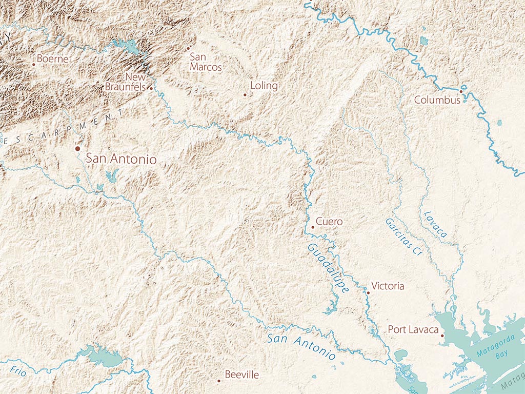 Landforms of the Gulf Coast Fine Art Print Map