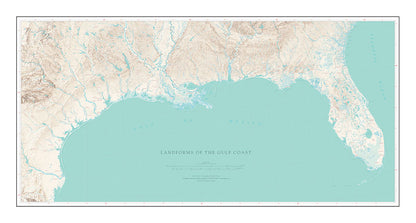 Landforms of the Gulf Coast Fine Art Print Map