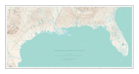 Landforms of the Gulf Coast Fine Art Print Map