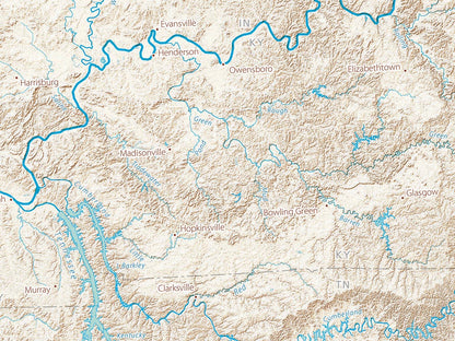 Landforms of the Lower Mississippi Valley Fine Art Print Map