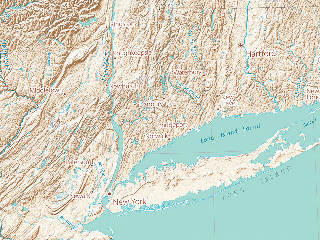 Landforms of the Mid-Atlantic Coast Fine Art Print Map