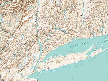 Landforms of the Mid-Atlantic Coast Fine Art Print Map