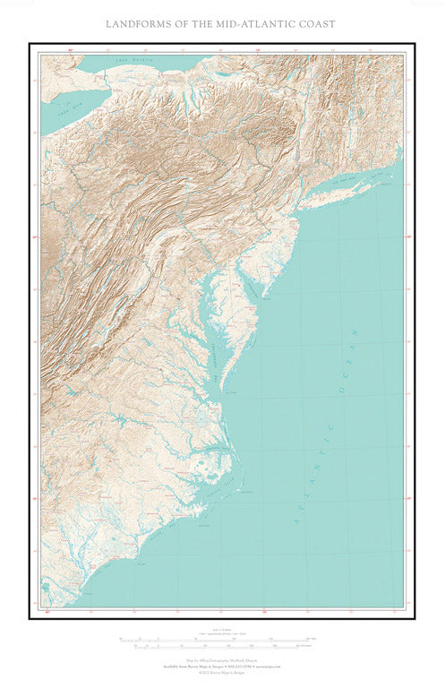 Landforms of the Mid-Atlantic Coast Fine Art Print Map