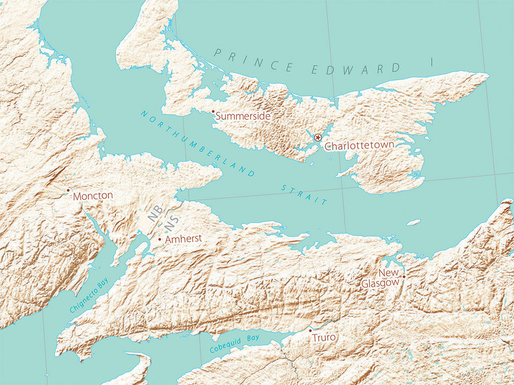 Landforms of the North Atlantic Coast Fine Art Print Map
