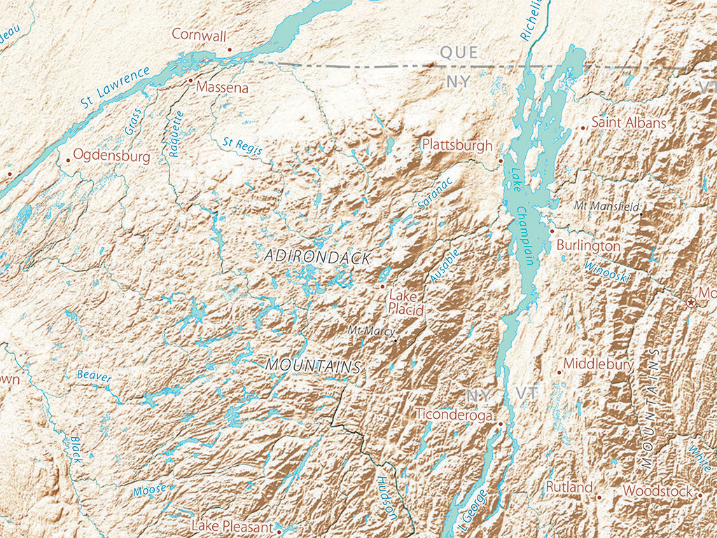 Landforms of the North Atlantic Coast Fine Art Print Map
