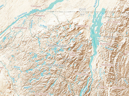 Landforms of the North Atlantic Coast Fine Art Print Map