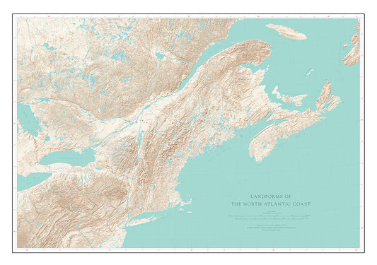 Landforms of the North Atlantic Coast Fine Art Print Map