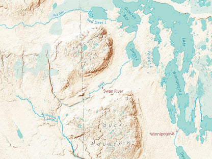 Landforms of the Northern Plains Fine Art Print Map