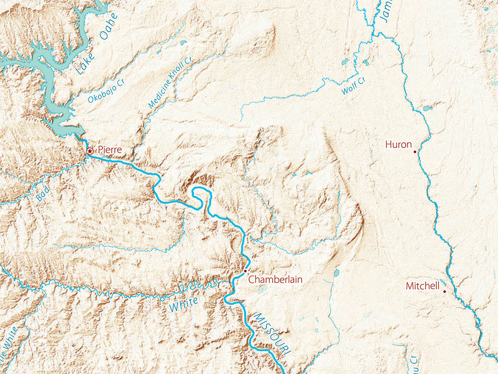 Landforms of the Northern Plains Fine Art Print Map