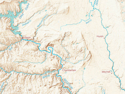 Landforms of the Northern Plains Fine Art Print Map