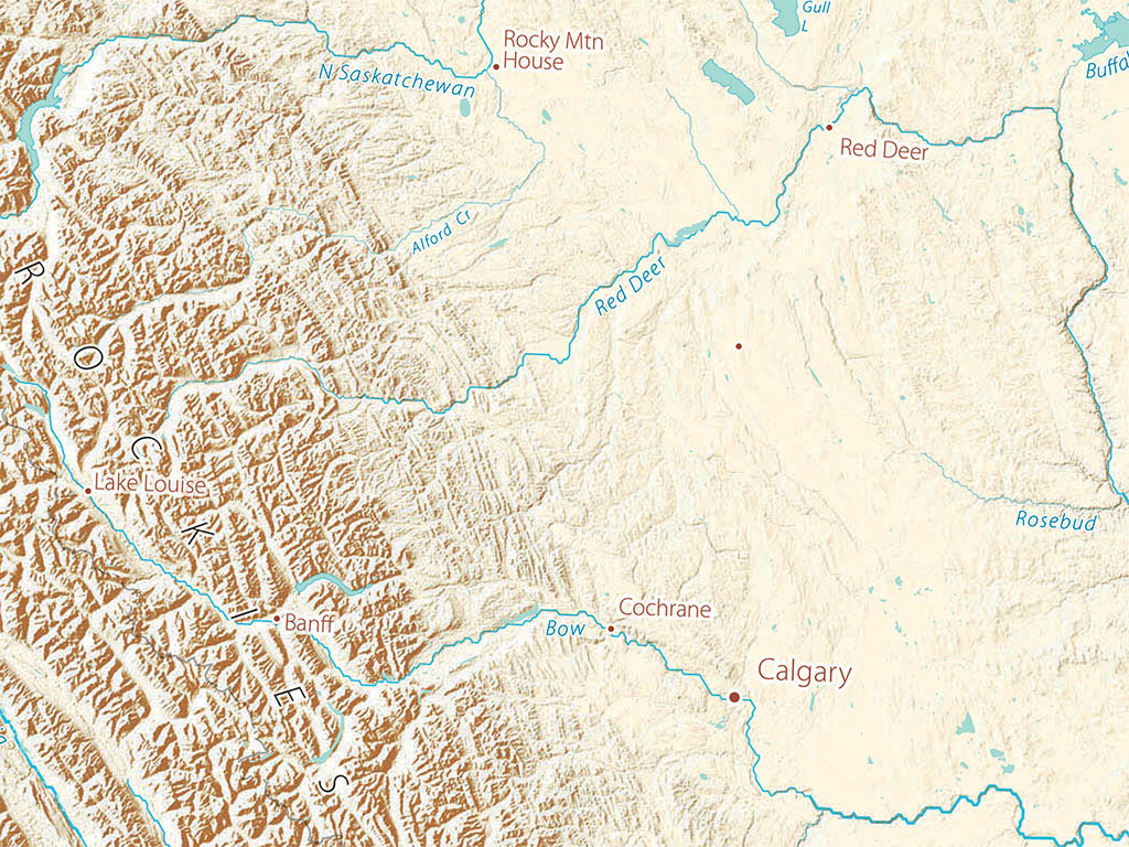 Landforms of the Northern Rockies Fine Art Print Map