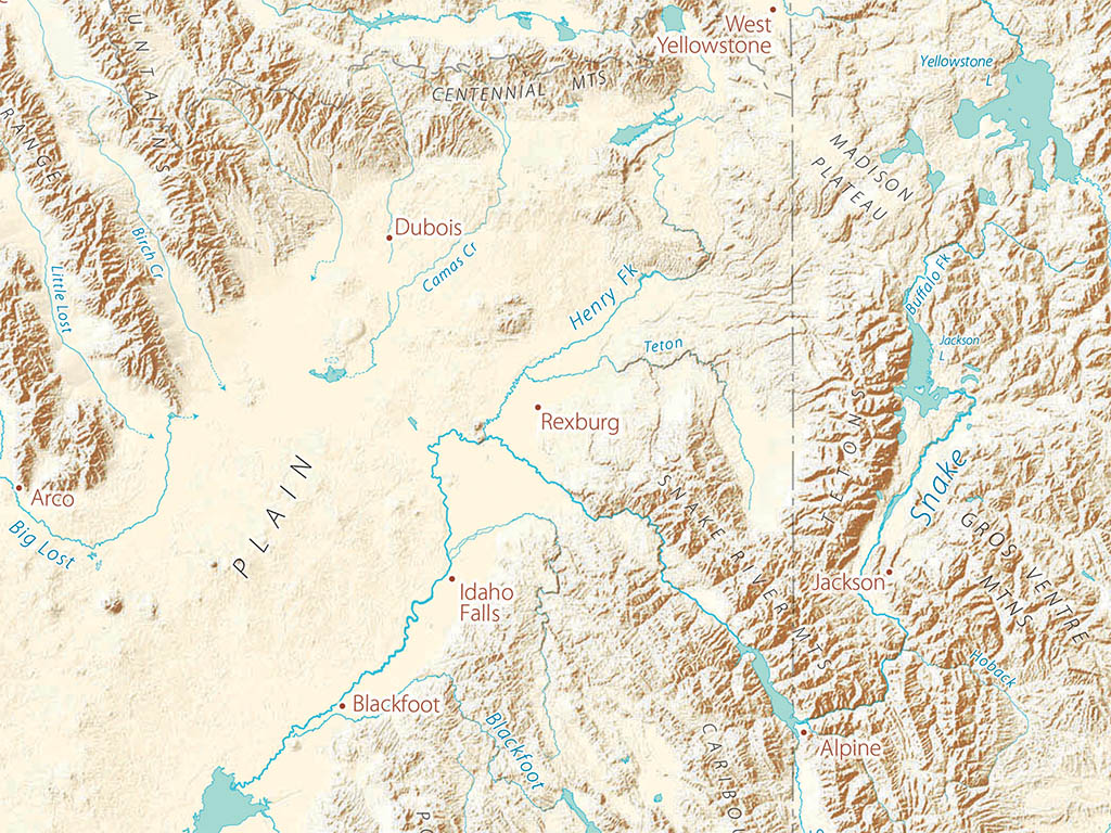 Landforms of the Northern Rockies Fine Art Print Map