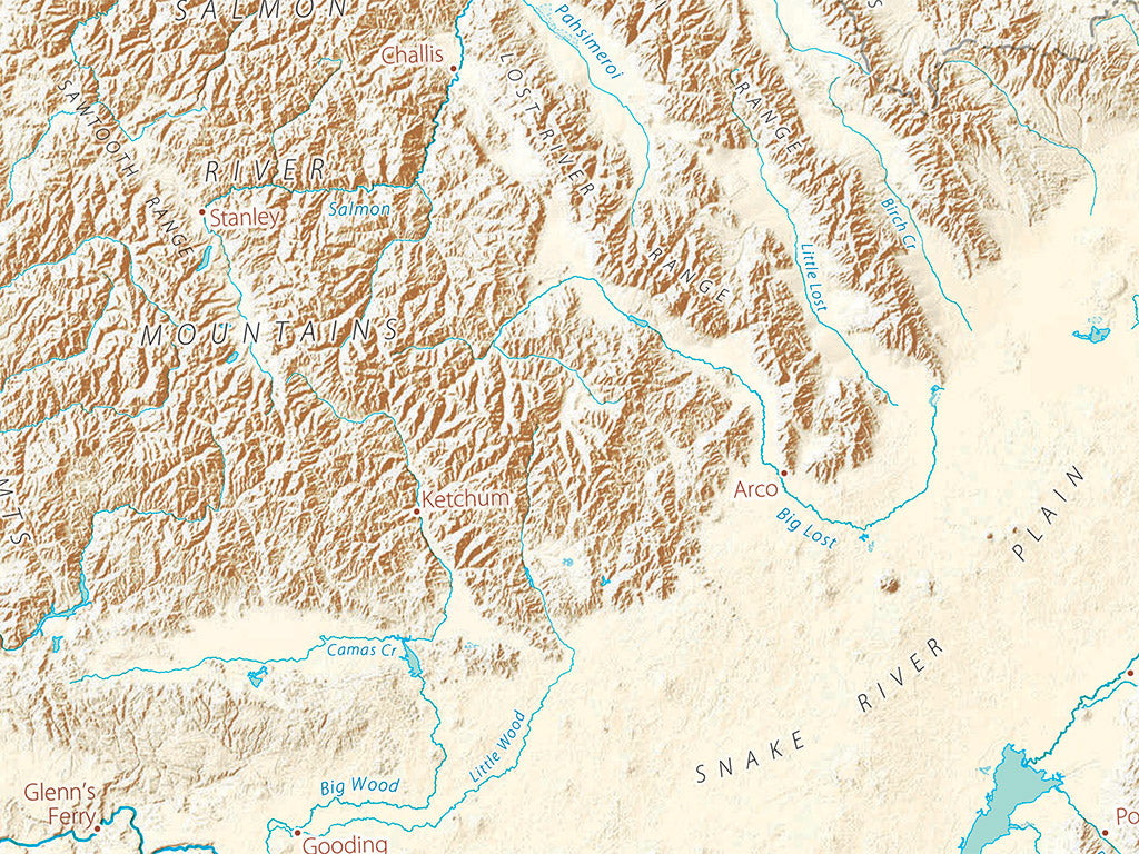 Landforms of the Pacific Northwest Fine Art Print Map