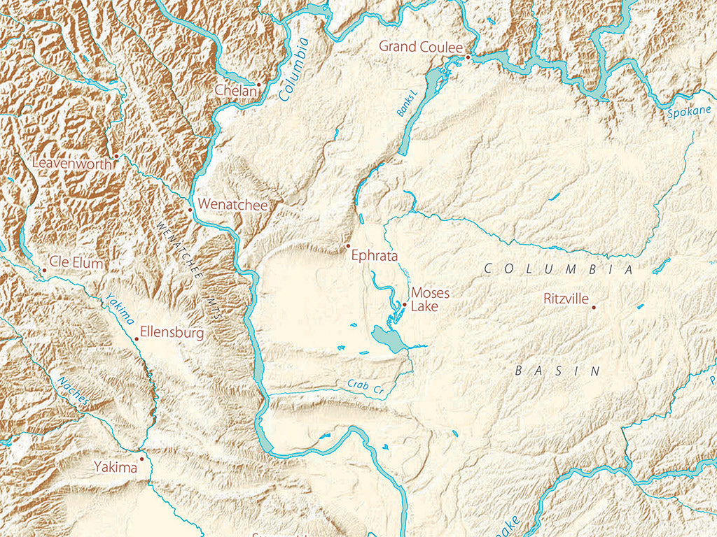 Landforms of the Pacific Northwest Fine Art Print Map