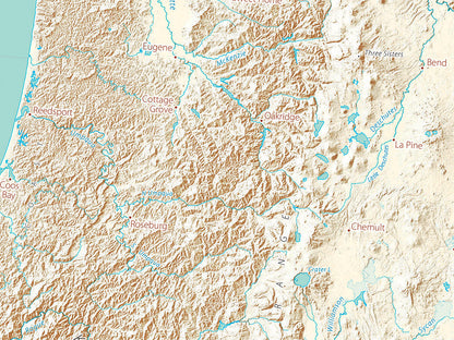 Landforms of the Pacific Northwest Fine Art Print Map
