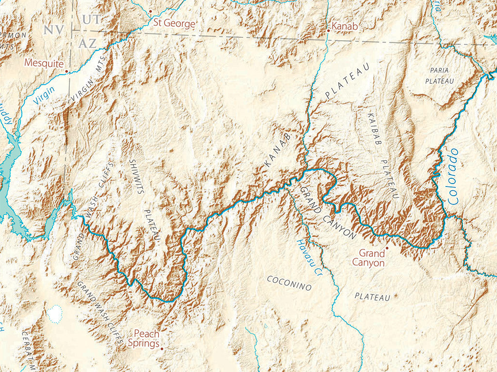 Landforms of the Southern Rockies Fine Art Print Map