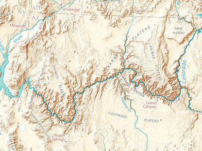 Landforms of the Southern Rockies Fine Art Print Map