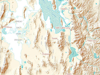Landforms of the Southern Rockies Fine Art Print Map