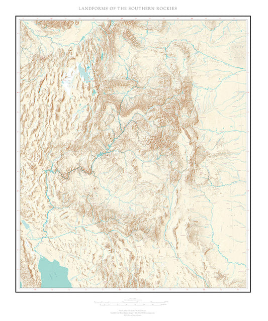 Landforms of the Southern Rockies Fine Art Print Map
