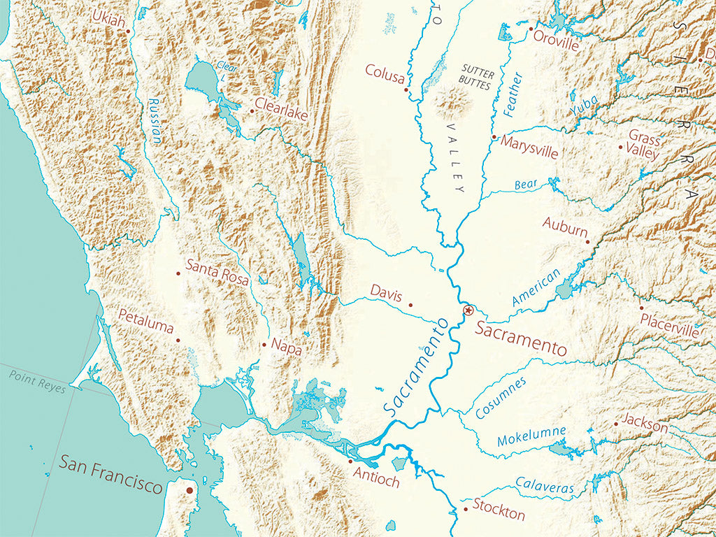 Landforms of the West Coast Fine Art Print Map