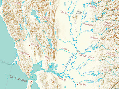 Landforms of the West Coast Fine Art Print Map