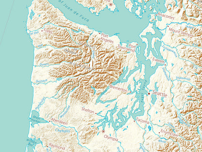 Landforms of the West Coast Fine Art Print Map