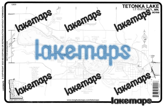 Le Sueur County, MN - TETONKA - Lakemap - 12609