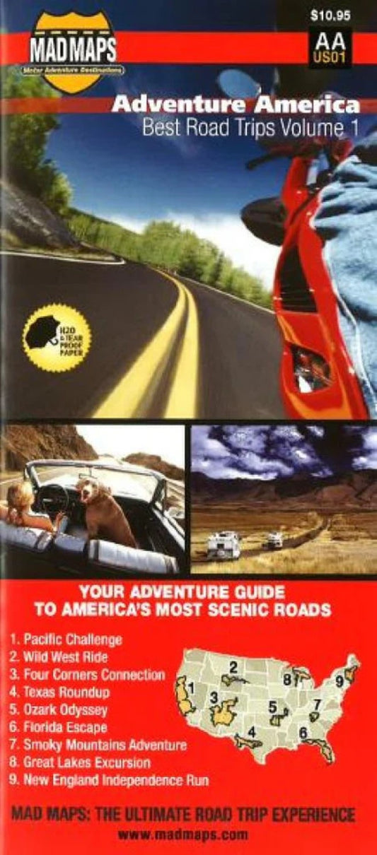 Adventure America Road Trip Map - Volume 1