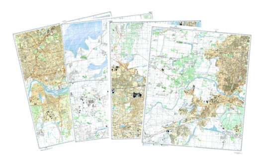 Madras (India) 4-Sheet Map Set - Soviet Military City Plans