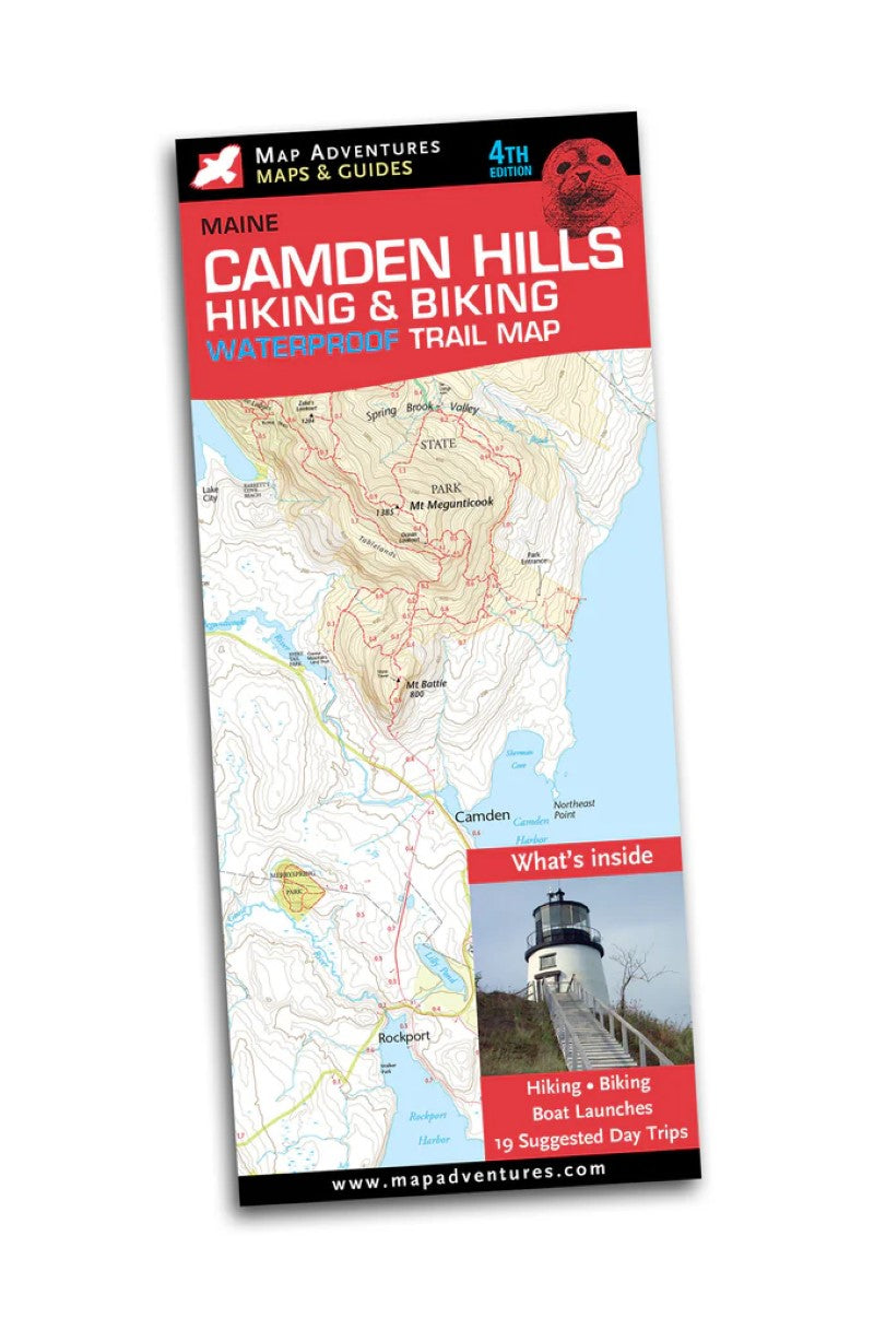 Camden Hills Hiking & Biking Waterproof Trail Map