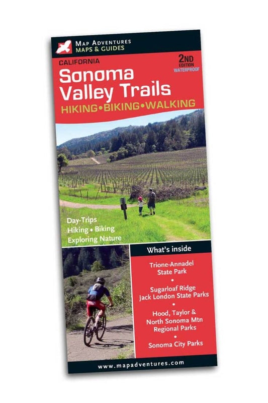 Sonoma Valley Trails Waterproof Hiking • Biking • Walking Map