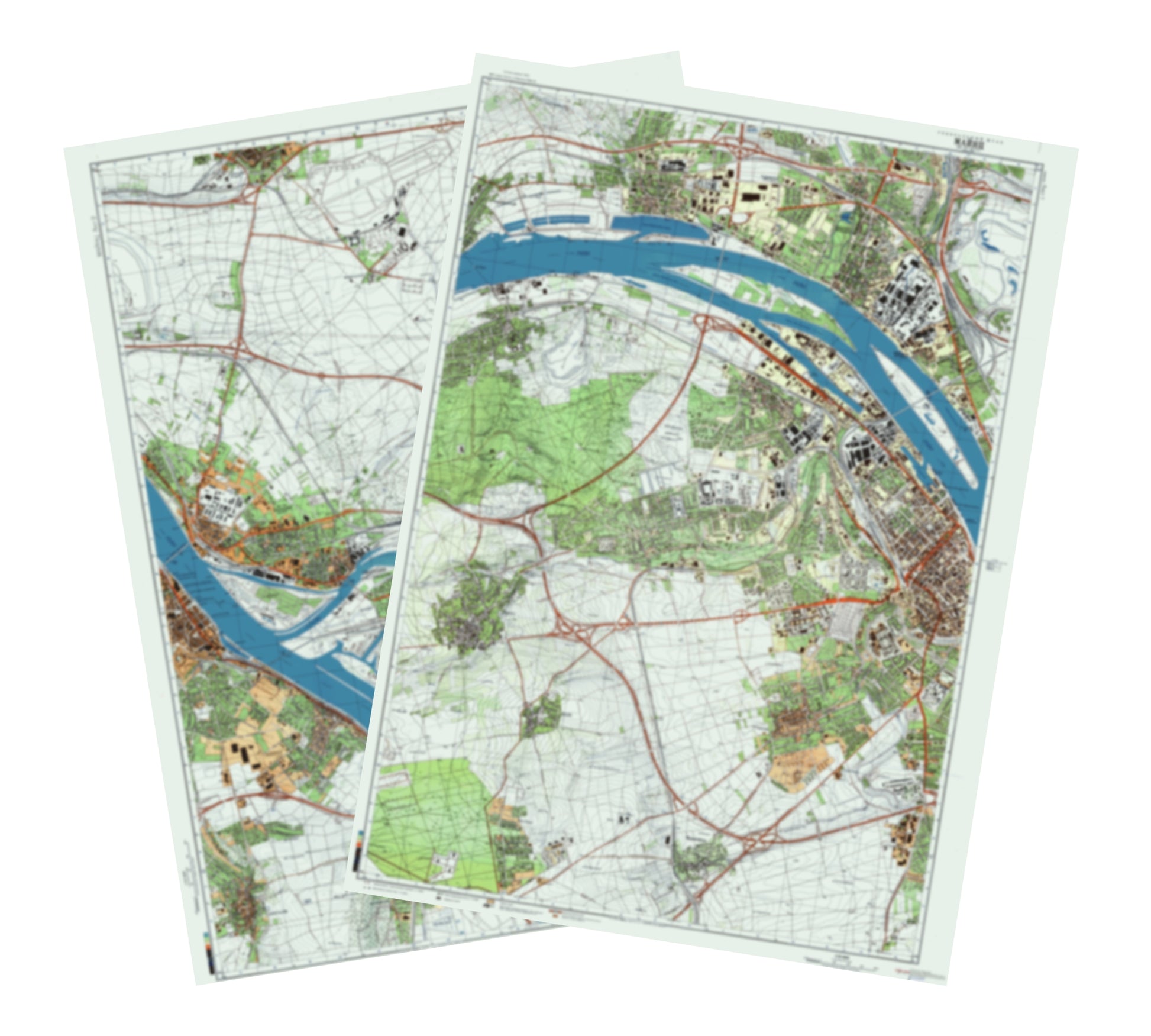 Mainz (Germany) 2-Sheet Set - Soviet Military City Plans