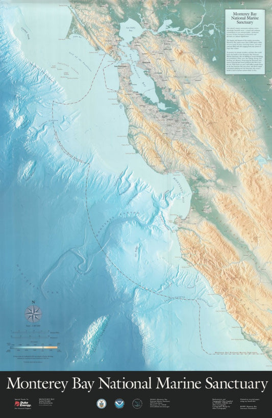 Monterey Bay National Marine Sanctuary Wall Map