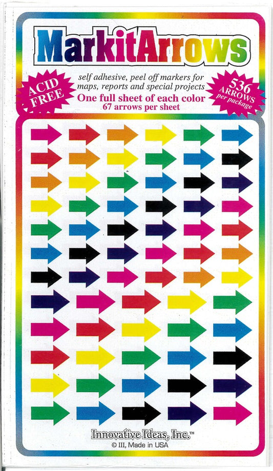 ASSORTED Arrows - 536 per pkg  148 Assorted Arrows 8 colors