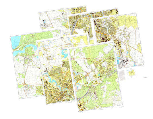 Minsk (Belarus) 6-Sheet Map Set - Soviet Military City Plans