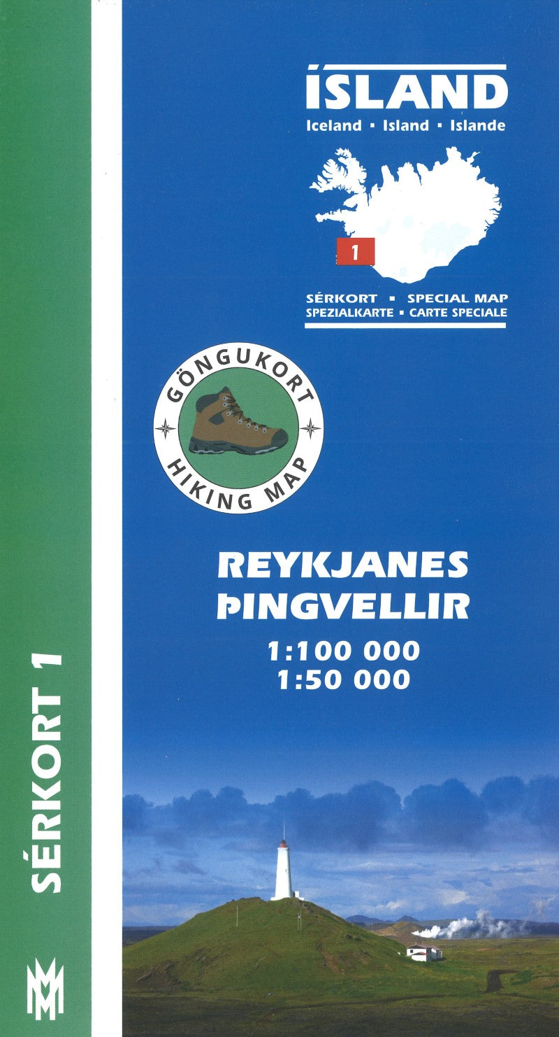 Pingvellir-Reykjanes Hiking Map