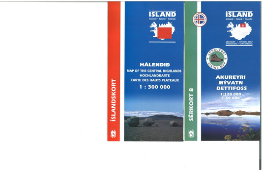 Akureyri / Myvatin / Dettifoss, Iceland Hiking Map