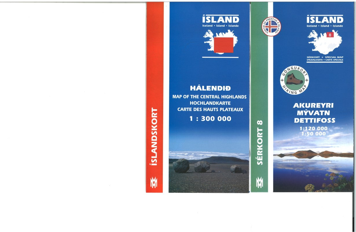 Akureyri / Myvatin / Dettifoss, Iceland Hiking Map