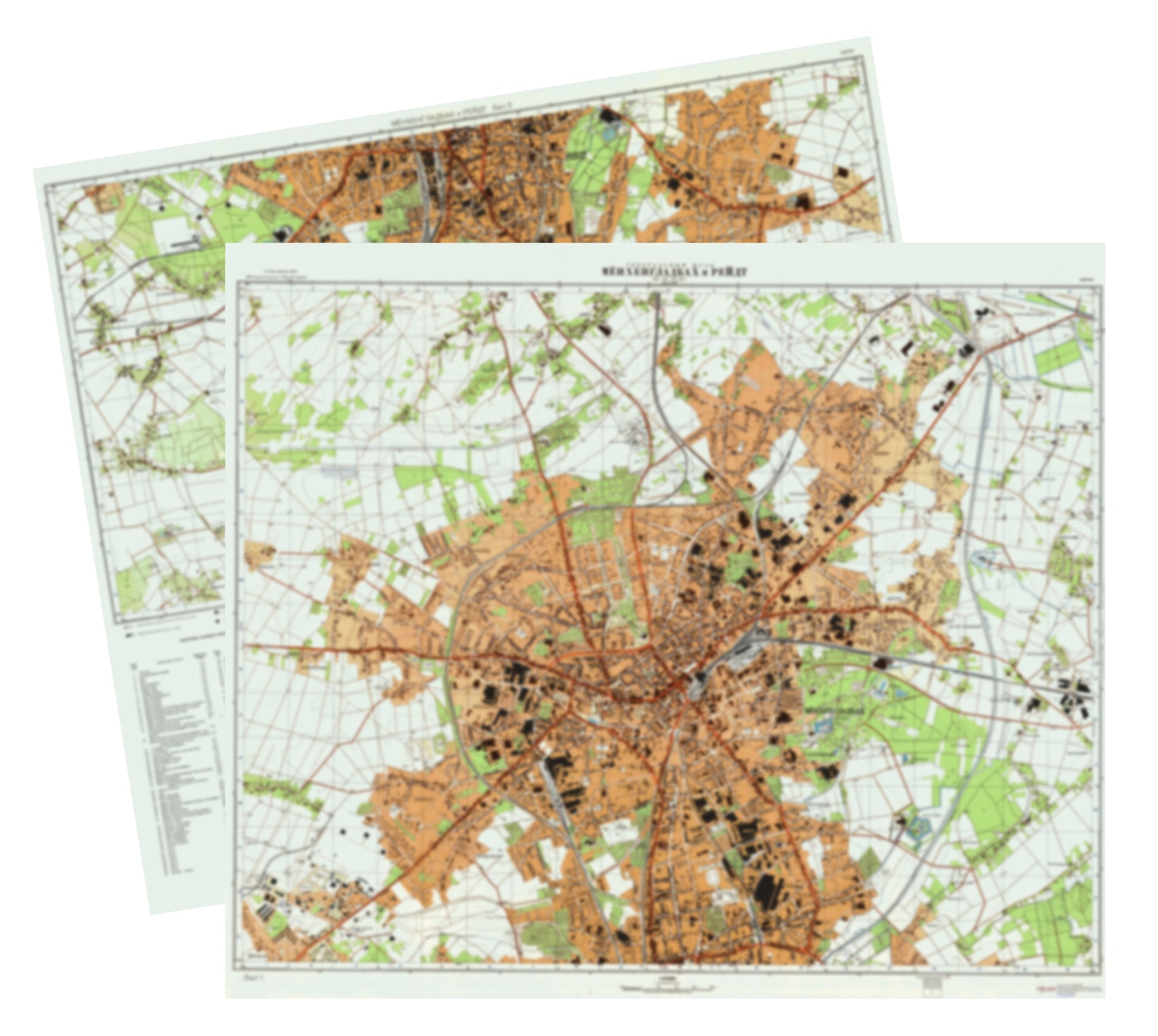 Monchengladbach (Germany) 2-Sheet Set - Soviet Military City Plans