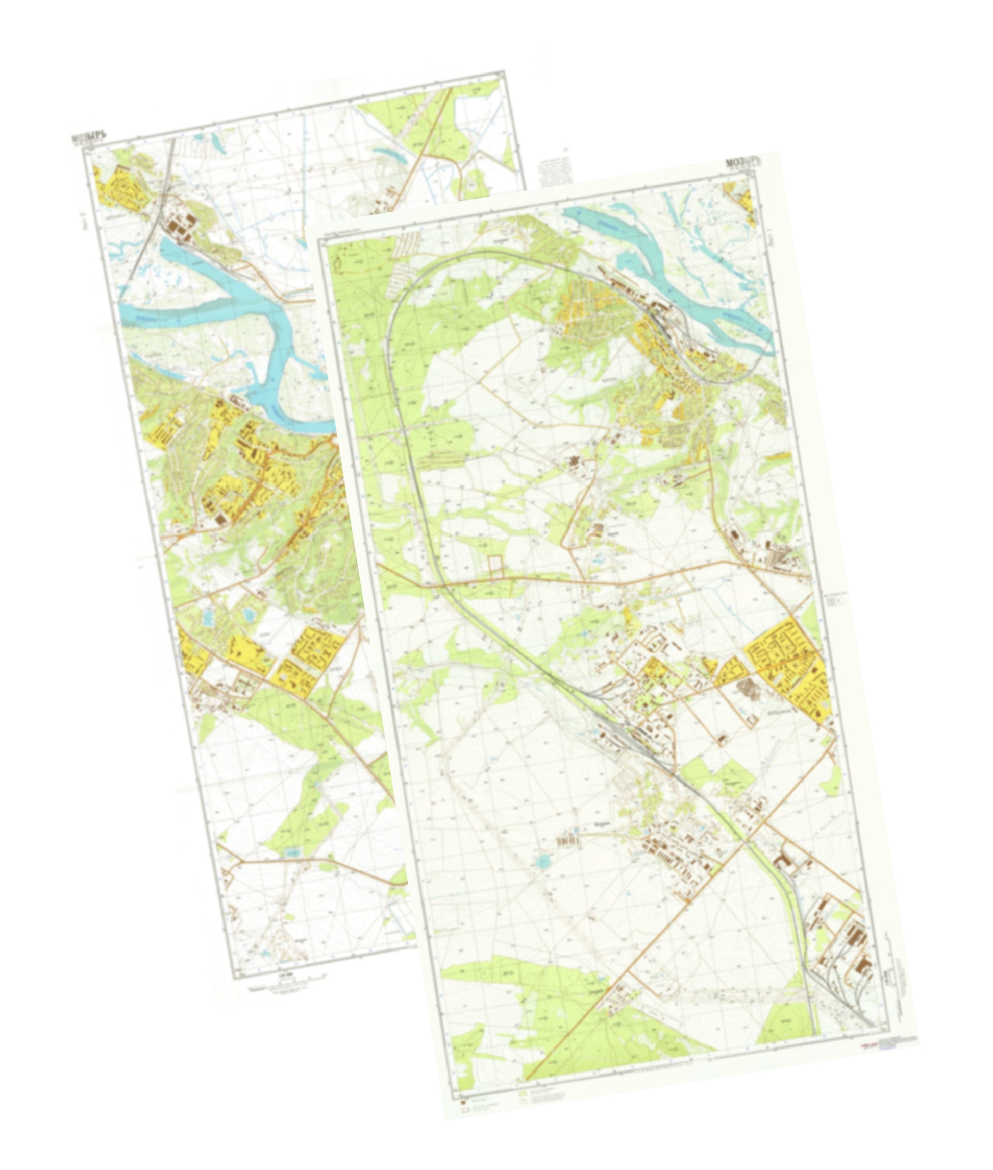 Mozyr (Belarus) 2-Sheet Set - Soviet Military City Plans