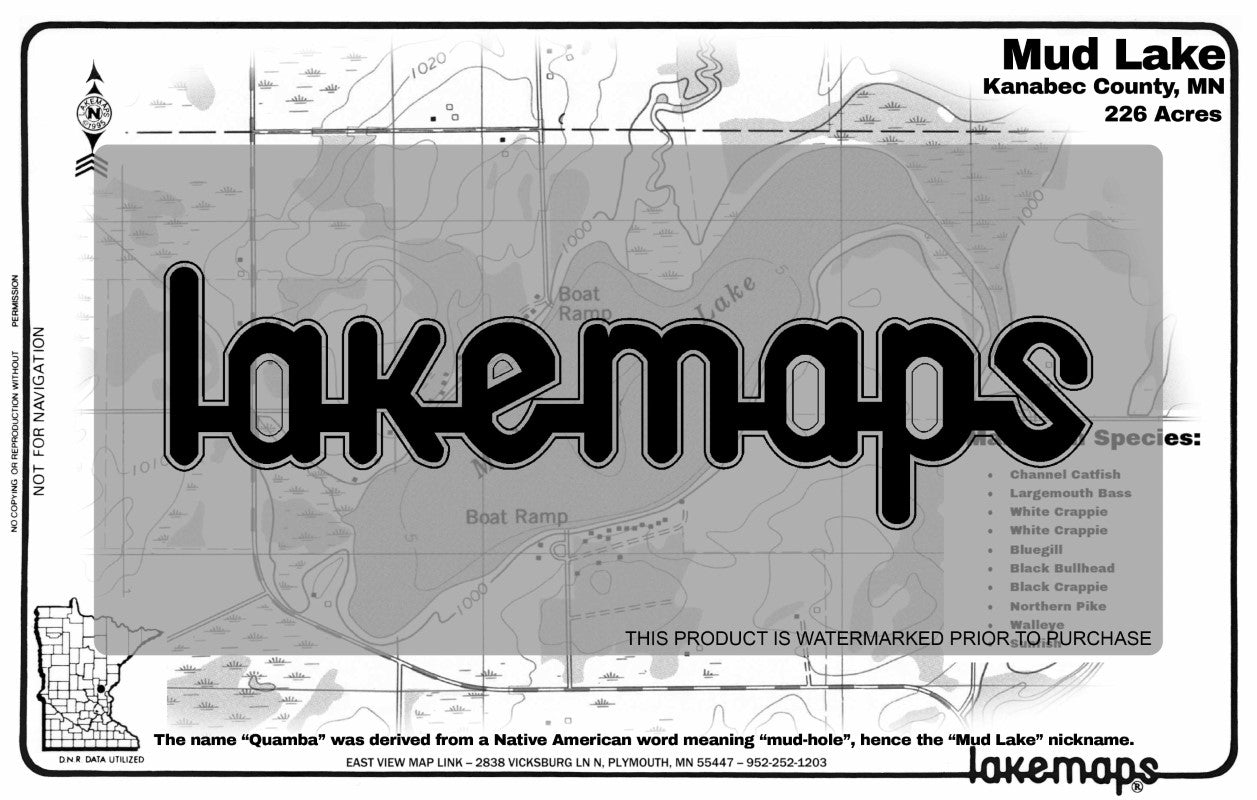 Kanabec County, MN - MUD - Lakemap - 12205