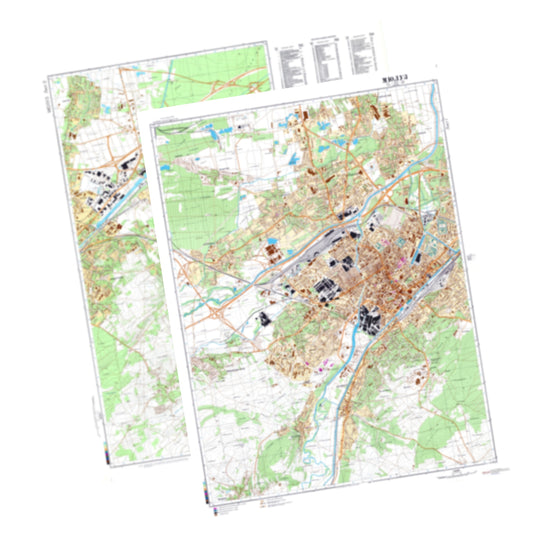 Mulhouse (France) 2-Sheet Set - Soviet Military City Plans