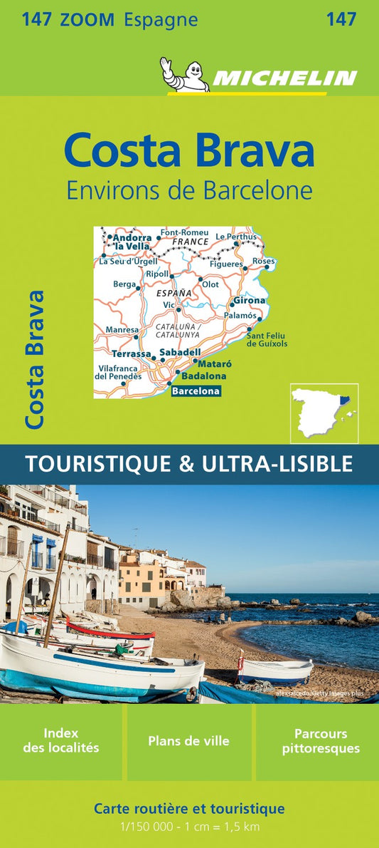 Costa Brava and Environs of Barcelona : Spain #147 Map